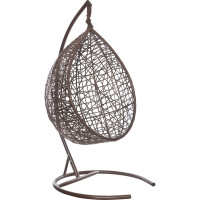 Подвесное кресло Лаура VALENCIA коричневый + каркас, подушка светло-серая VLC-311