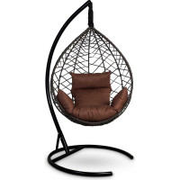 Подвесное кресло-кокон Лаура ALICANTE коричневый + коричневый каркас,подушка шоколадная ALI 302