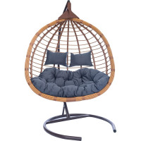 Подвесное кресло-кокон Лаура HASTA горячий шоколад +каркас, подушка темно-серая HST-408