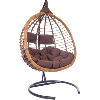 Подвесное кресло-кокон Лаура HASTA горячий шоколад +каркас, подушка шоколадная HST-401