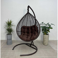 Подвесное кресло-кокон Лаура Montblanc коричневый + каркас, подушка шоколадная MONB 302