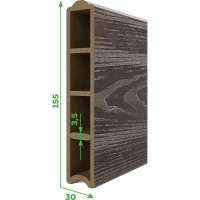 Готовый комплект грядки из ДПК Еврогрядка 1200x800x155-3d, цвет венге GEG3-155-3D