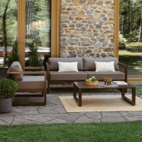 Набор садовой мебели GreenWeen CAPRI коричневый, 3 предмета: диван, кресло, столик GW-AL-CAPRI-BROWN-S3