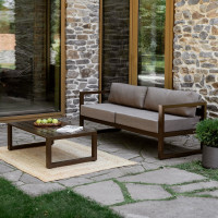 Набор садовой мебели GreenWeen CAPRI коричневый, 2 предмета: диван, столик GW-AL-CAPRI-BROWN-S2A