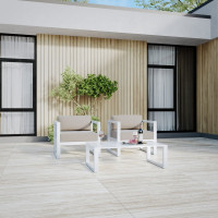 Набор садовой мебели GreenWeen CAPRI белый/серо-коричневый, 3 предмета: 2 кресла, столик GW-AL-CAPRI-W-S2B