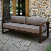 Диван уличный GreenWeen CAPRI каркас алюминий, коричневый, подушки рогожка, коричневый, 1900x750x770 мм GW-AL-CAPRI-SOFA-1900BROWN