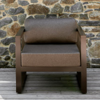 Кресло уличное GreenWeen CAPRI каркас алюминий, коричневый, подушки рогожка, коричневый, 800x750x770 мм GW-AL-CAPRI-CH-800BROWN