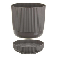 Кашпо IDEA ВЕЛЬВЕТ D180 мм, 3.6 л, с пристегнутым поддоном М 3182 французcкий серый