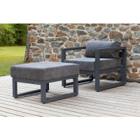 Набор садовой мебели GreenWeen CAPRI S1B, цвет серый, 2 предмета: кресло, пуф GW-AL-CAPRI-G-S1B