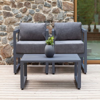 Набор садовой мебели GreenWeen CAPRI S2B, цвет серый, 3 предмета: 2 кресла, столик GW-AL-CAPRI-G-S2B