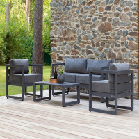 Набор садовой мебели GreenWeen CAPRI S4A, цвет серый, 4 предмета: диван, 2 кресла, столик GW-AL-CAPRI-G-S4A