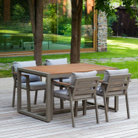 Набор садовой мебели обеденный GreenWeen SANTORINI S3, цвет PECAN, 5 предметов: стол и 4 стула GW-AL-SANT-DINNER-P-S3