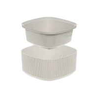 Кашпо IDEA СТРИП 165x165 мм, 0.9 л, со вставкой М 3249 кремовый