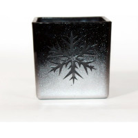 Кашпо-Подсвечник ЭЛЕТЕХ Куб проз. Снежинка черн./С 4840155632_