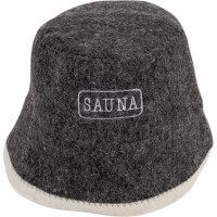 Шапка банная ГлавБаня "Панама" с вышивкой, войлок серый Б4540