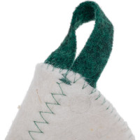 Шапка банная с вышивкой ГлавБаня "С лёгким паром, лист", войлок белый Б40378