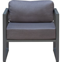 Кресло уличное GreenWeen MALTA, каркас алюминий цвет серый, подушки велюр цвет серый, 760x750x660 GW-AL-MALTA-CH-760-G