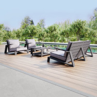 Набор садовой мебели GreenWeen KORFU, цвет LAVA 4 предмета: диван, 2 кресла, столик, GW-AL-KORFU-LAVA-S4A