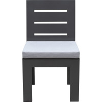 Стул уличный без подлокотников GreenWeen KORFU, каркас алюминий цвет LAVA, подушка рогожка BAHAMA LINEN, 500x570x880, GW-AL-KORFU-STUL-LAVA