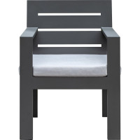 Стул уличный с подлокотниками GreenWeen KORFU, каркас алюминий цвет LAVA, подушка рогожка BAHAMA LINEN, 620x570x880, GW-AL-KORFU-STULPODL-LAVA