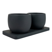 Набор горшков Вещицы Дуэт, 0,3л, антрацит Kras48