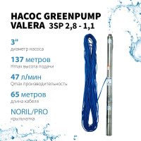 Насос погружной многоступенчатый центробежный Greenpump 3 SP 2.8-1.1, 220V 32800011