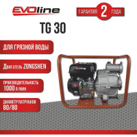 Мотопомпа бензиновая Evoline TG 30 (произведено Zongshen) 1T90STG30EVO