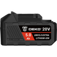 Аккумулятор DEKO UNV5.0 EXTRA, Li-ion, 20В, 5.0А_ч, с повышенной токоотдачей 063-4497