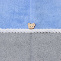 Чалма для сушки волос Этель , цв. голубой/серый, 25х60 см, 100% п/э 10515788