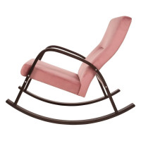 Кресло-качалка Мебелик Ирса ткань пудровый, каркас венге структура П0004573 6474