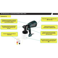 Краскопульт сетевой Zitrek ZKSG600, 1000 мл, 600 Вт  085-1053