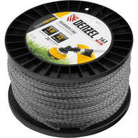 Леска двухкомпонентная EXTRA CORD (3 мм, 163 м, витой квадрат, на DIN катушке) для триммера Denzel 96825
