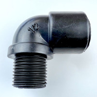 Пластиковый угол Профитт нр 1/2" - вр 1/2" чёрный 1893508