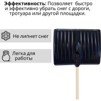 Лопата пластиковая ООО Агростройлидер №2 495x390мм с оцинкованной планкой с деревянным черенком и v-ручкой в сборе СНЕГ-01.02.11