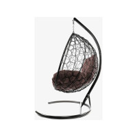 Подвесное кресло M-GROUP XL с ротангом коричневое, коричневая подушка 11120205