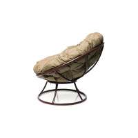 Кресло M-GROUP ПАПАСАН без ротанга коричневое, бежевая подушка 12010201