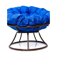 Кресло M-GROUP ПАПАСАН без ротанга коричневое, синяя подушка 12010210