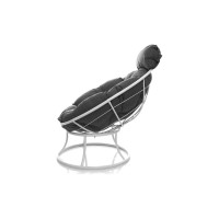 Кресло M-GROUP ПАПАСАН мини без ротанга белое, серая подушка 12060109