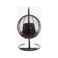 Подвесное кресло M-GROUP КРУГ с ротангом коричневое, коричневая подушка 11050205