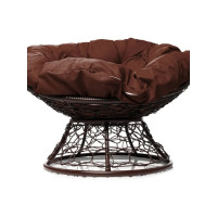 Кресло M-GROUP ПАПАСАН с ротангом коричневое, коричневая подушка 12020205