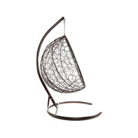 Подвесное кресло M-GROUP КАПЛЯ с ротангом коричневое, синяя подушка 11020210