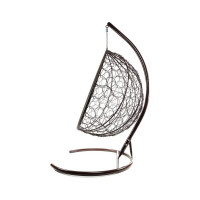 Подвесное кресло M-GROUP КАПЛЯ с ротангом коричневое, голубая подушка 11020203