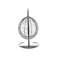 Подвесное кресло M-GROUP КАПЛЯ с ротангом чёрное, серая подушка 11020409