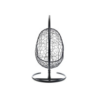 Подвесное кресло M-GROUP ОВАЛ с ротангом чёрное, красная подушка 11140406