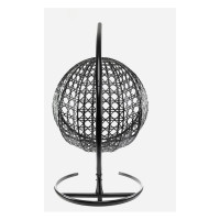 Подвесное кресло M-GROUP КРУГ ЛЮКС с ротангом чёрное, подушка в ассортименте 11060499