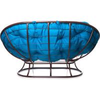 Диван M-GROUP МАМАСАН без ротанга коричневое, голубая подушка 12100203