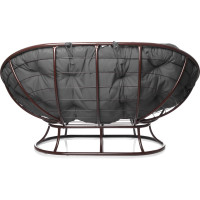 Диван M-GROUP МАМАСАН без ротанга коричневое, серая подушка 12100209