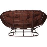 Диван M-GROUP МАМАСАН без ротанга коричневое, коричневая подушка 12100205