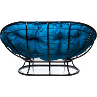 Диван M-GROUP МАМАСАН без ротанга чёрное, голубая подушка 12100403