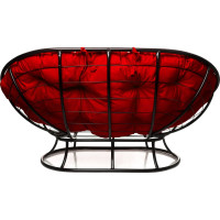 Диван M-GROUP МАМАСАН без ротанга чёрное, красная подушка 12100406